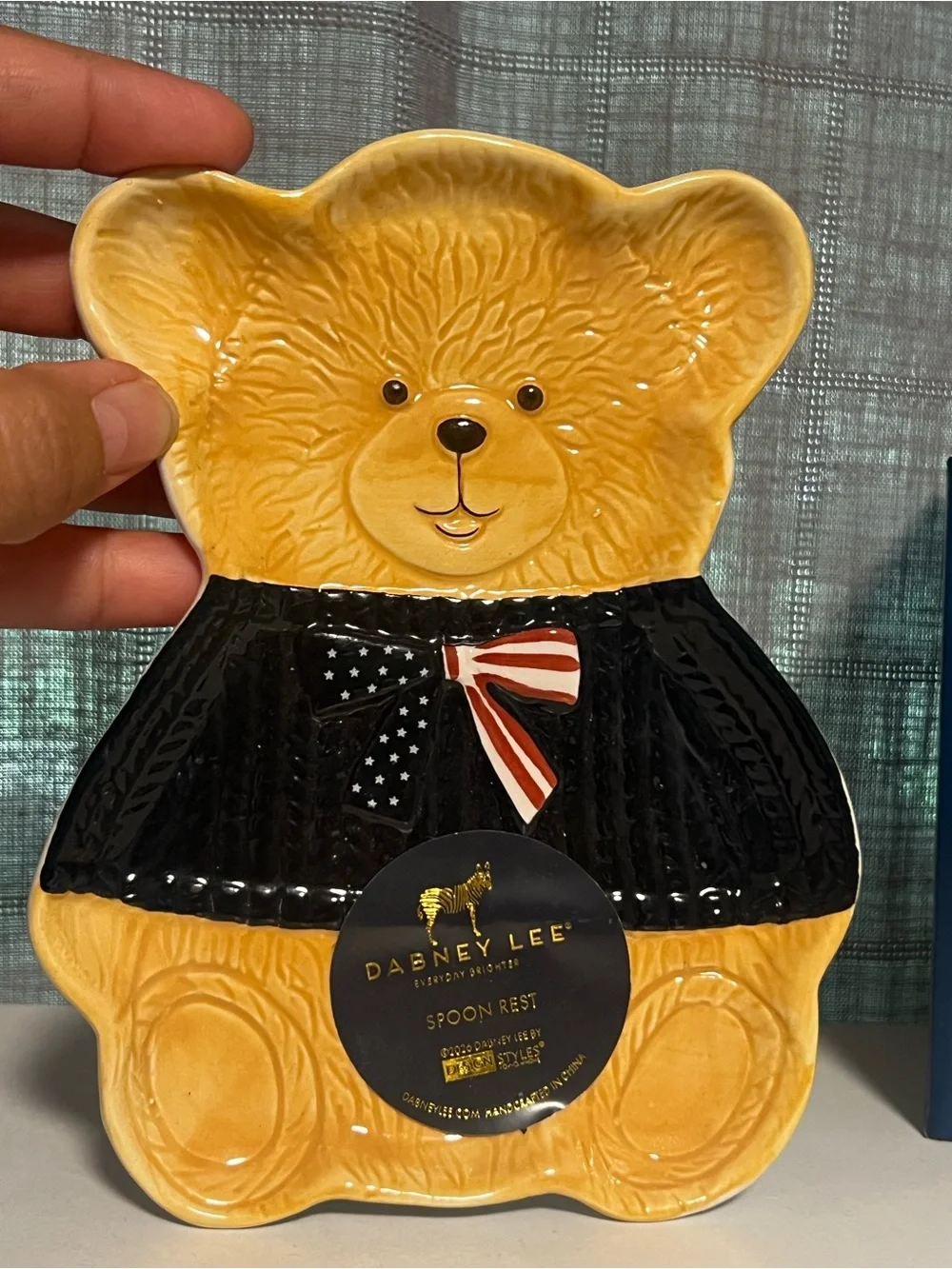 Dabney Lee Yellow Ceramic Bear Spoon Rest & Salt Shaker Set